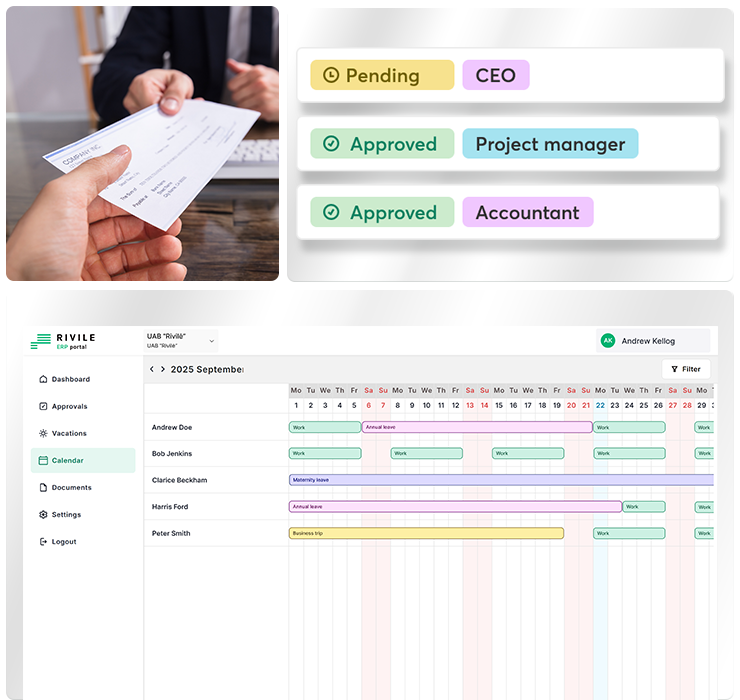 HR portal, calculate payrolls, manage employees