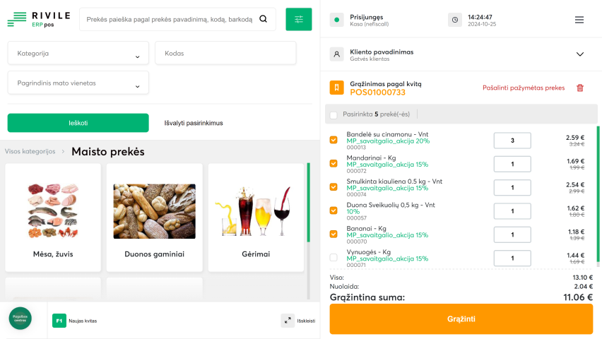 Pardavimo bei grąžinimo kontrolės