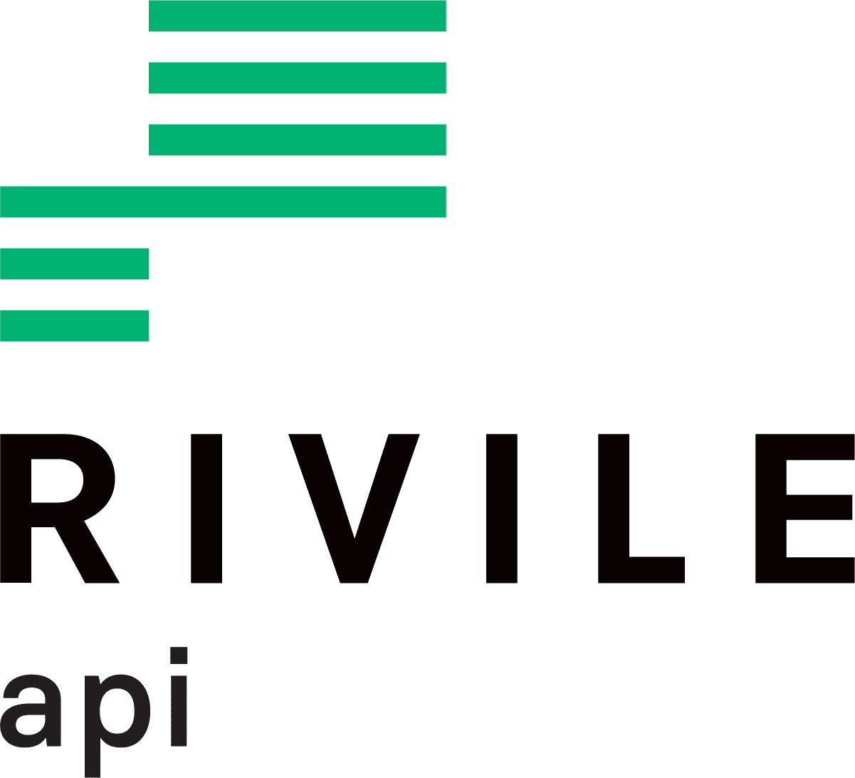 Rivile API logotipas zalia juoda