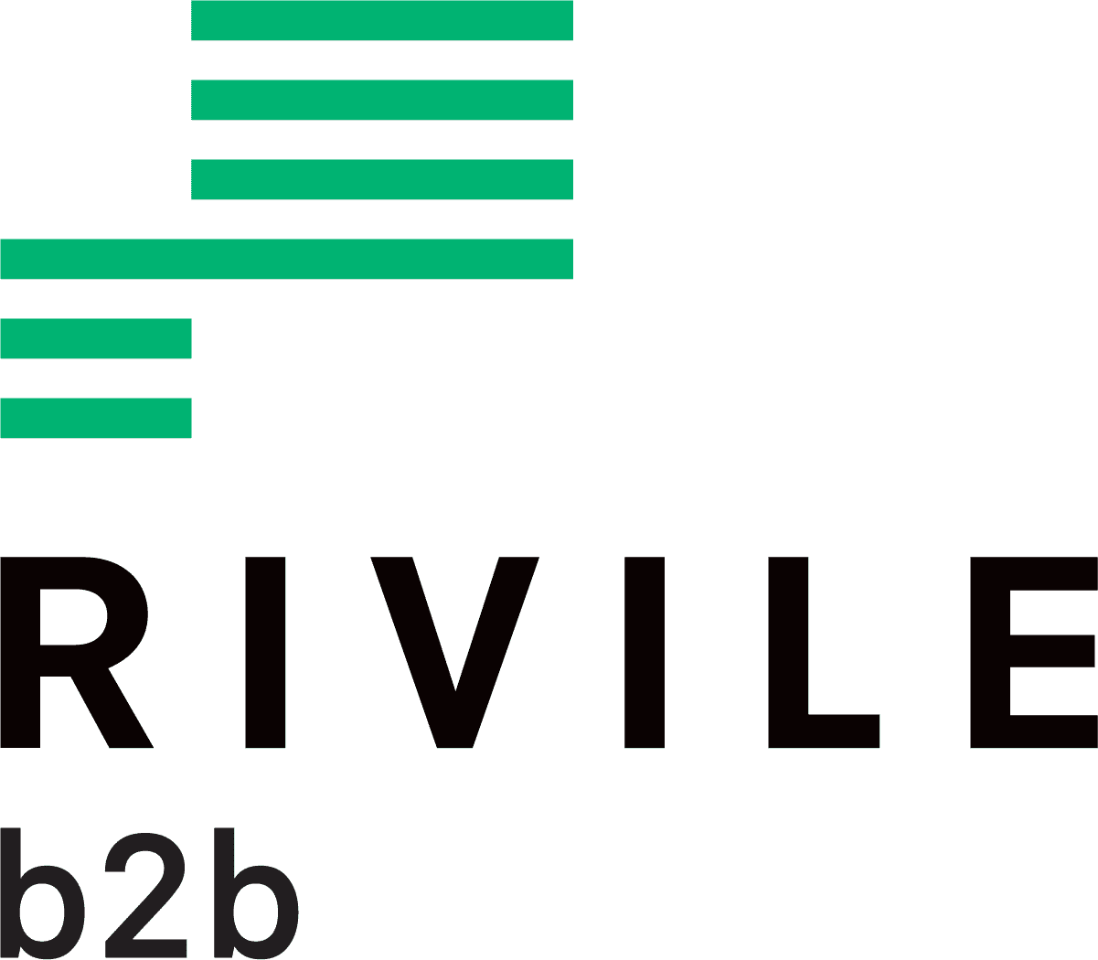 Rivile B2B logotipas zalia juoda