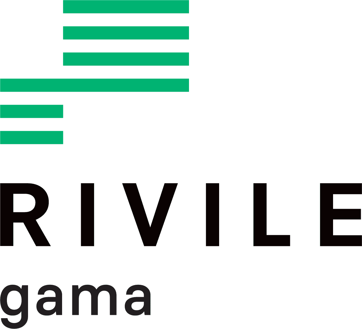 Rivile GAMA logotipas zalia juoda